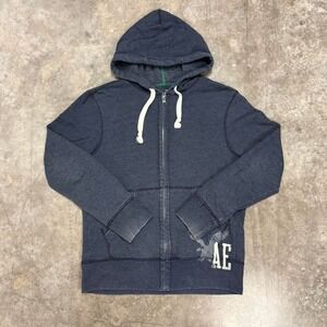 American Eagle Outfitters Vintage Fit Blue Faded Full Zip Y2K Hoodie Size L